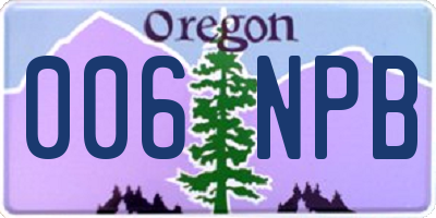 OR license plate 006NPB