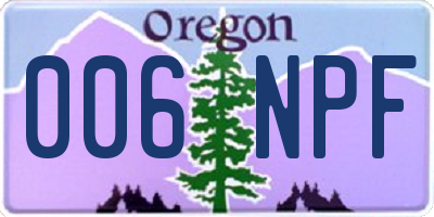OR license plate 006NPF