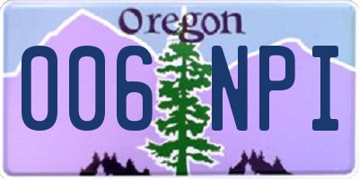 OR license plate 006NPI