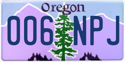 OR license plate 006NPJ