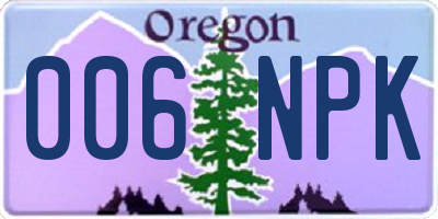 OR license plate 006NPK