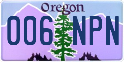 OR license plate 006NPN