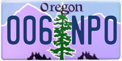 OR license plate 006NPO