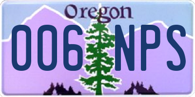 OR license plate 006NPS