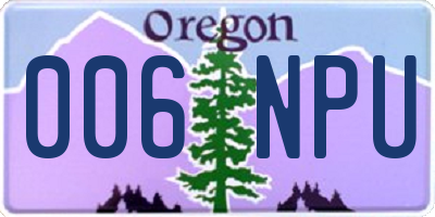 OR license plate 006NPU