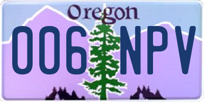 OR license plate 006NPV