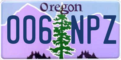OR license plate 006NPZ