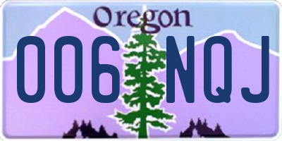 OR license plate 006NQJ