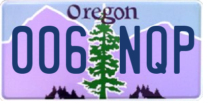 OR license plate 006NQP