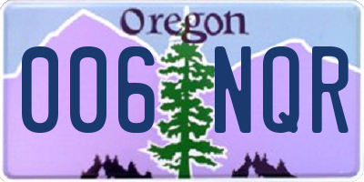 OR license plate 006NQR