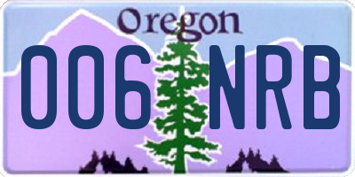 OR license plate 006NRB