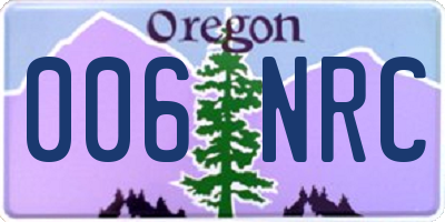 OR license plate 006NRC