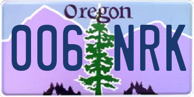 OR license plate 006NRK