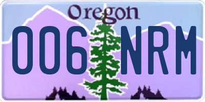 OR license plate 006NRM