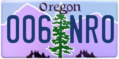 OR license plate 006NRO