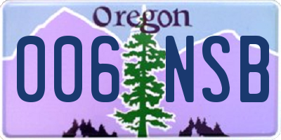 OR license plate 006NSB