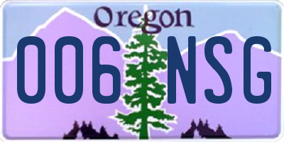 OR license plate 006NSG