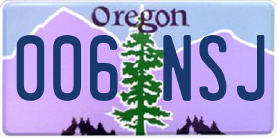 OR license plate 006NSJ