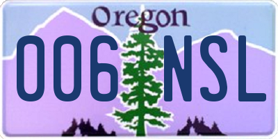 OR license plate 006NSL