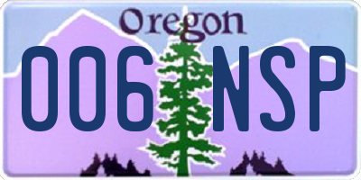 OR license plate 006NSP