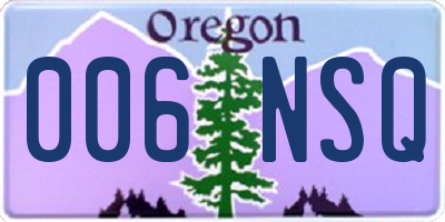 OR license plate 006NSQ