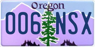 OR license plate 006NSX