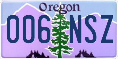 OR license plate 006NSZ