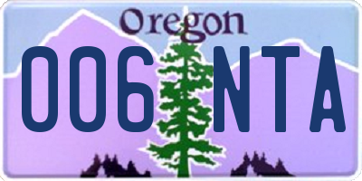 OR license plate 006NTA
