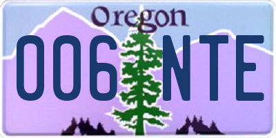 OR license plate 006NTE