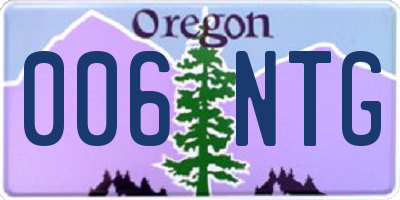 OR license plate 006NTG