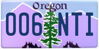 OR license plate 006NTI