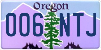 OR license plate 006NTJ