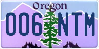 OR license plate 006NTM
