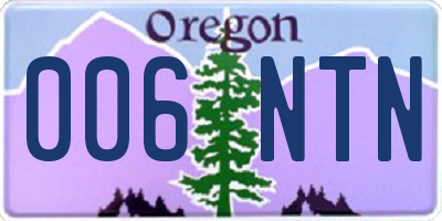 OR license plate 006NTN
