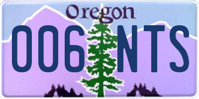 OR license plate 006NTS