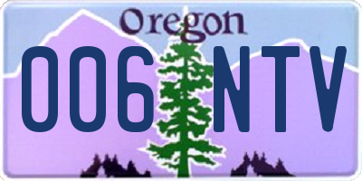 OR license plate 006NTV