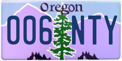 OR license plate 006NTY