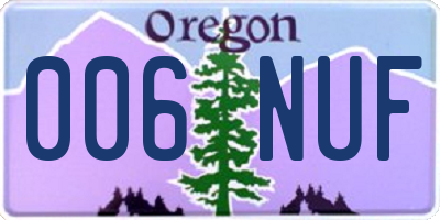 OR license plate 006NUF