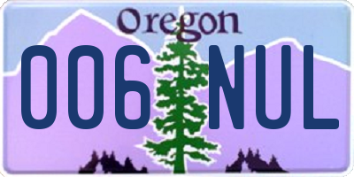 OR license plate 006NUL