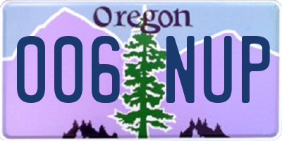 OR license plate 006NUP