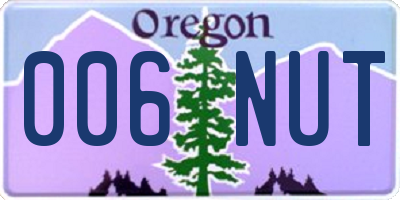 OR license plate 006NUT
