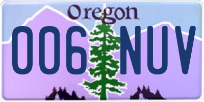 OR license plate 006NUV
