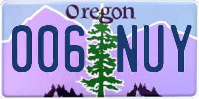 OR license plate 006NUY