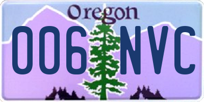 OR license plate 006NVC