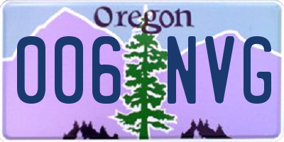 OR license plate 006NVG