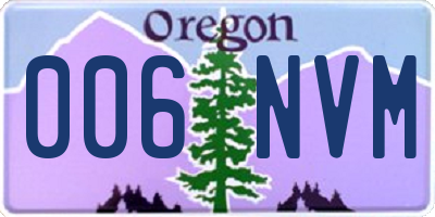 OR license plate 006NVM