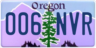 OR license plate 006NVR