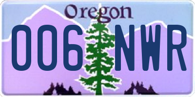OR license plate 006NWR