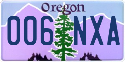 OR license plate 006NXA