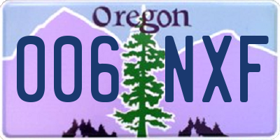 OR license plate 006NXF